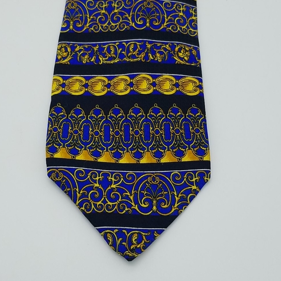 Vintage Baroque Print 100% Silk Tie Ankara style - Picture 2 of 6
